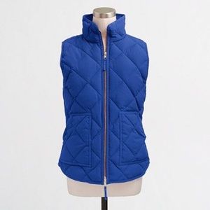 J. Crew Blue Quilted Puffer Vest